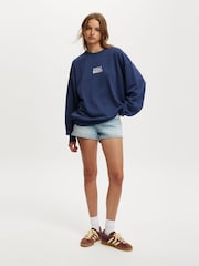 Cotton On Blue Classic Graphic Print Crew Sweatshirt - Image 4 of 4