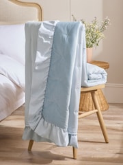 Blue Daphne Frill Quilted Bedspread - Image 2 of 4