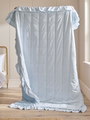 Blue Daphne Frill Quilted Bedspread - Image 3 of 4