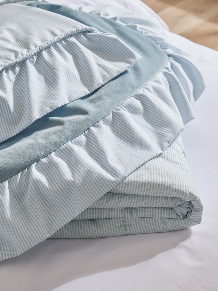 Blue Daphne Frill Quilted Bedspread - Image 4 of 4