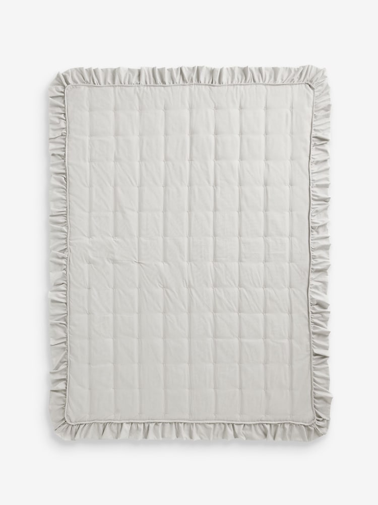 Natural Daphne Frill Quilted Bedspread - Image 1 of 3