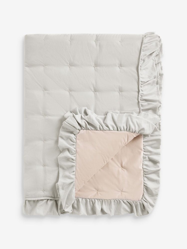 Natural Daphne Frill Quilted Bedspread - Image 2 of 3