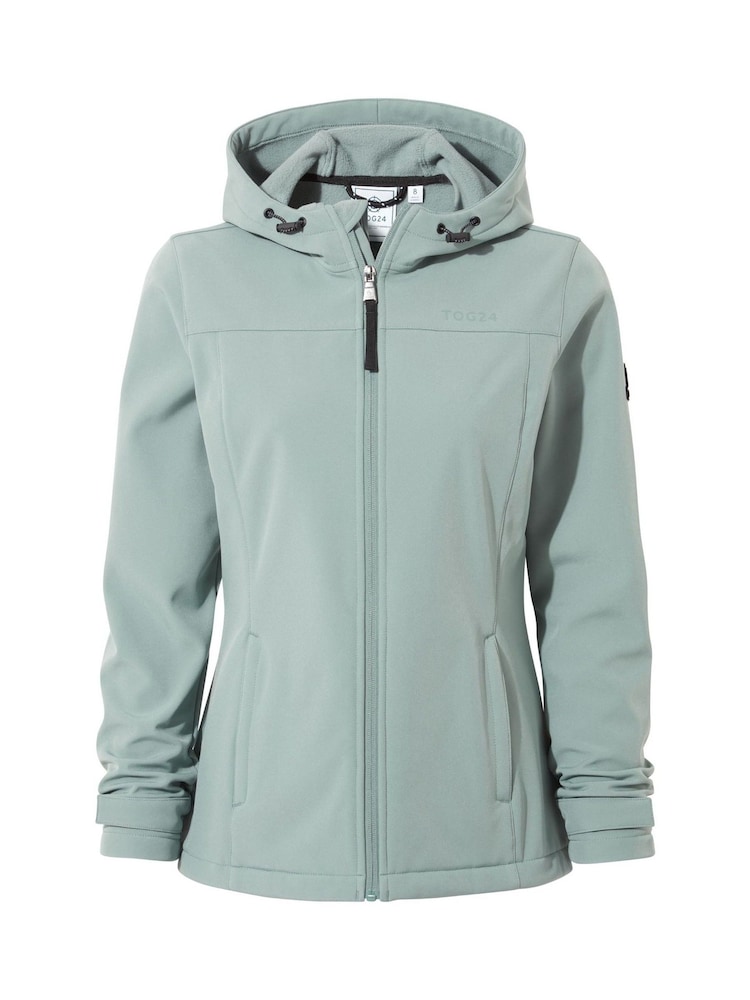Tog 24 Mint Green Keld Long Shower Resistant Hooded Softshell Jacket - Image 6 of 6