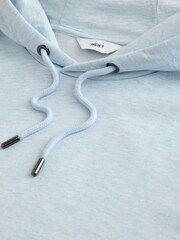 Light Blue Marl Regular Fit Heavyweight Cotton Rich Jersey Hoodie - Image 3 of 3