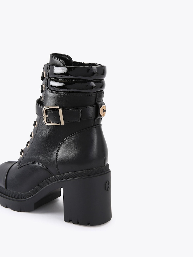 Carvela Boulder Heeled Lace-Up Black Boots - Image 4 of 4