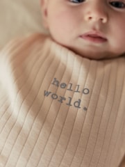Neutral Hello World Top and Leggings Baby Set (0-18mths) - Image 3 of 18