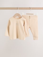 Neutral Hello World Top and Leggings Baby Set (0-18mths) - Image 4 of 18