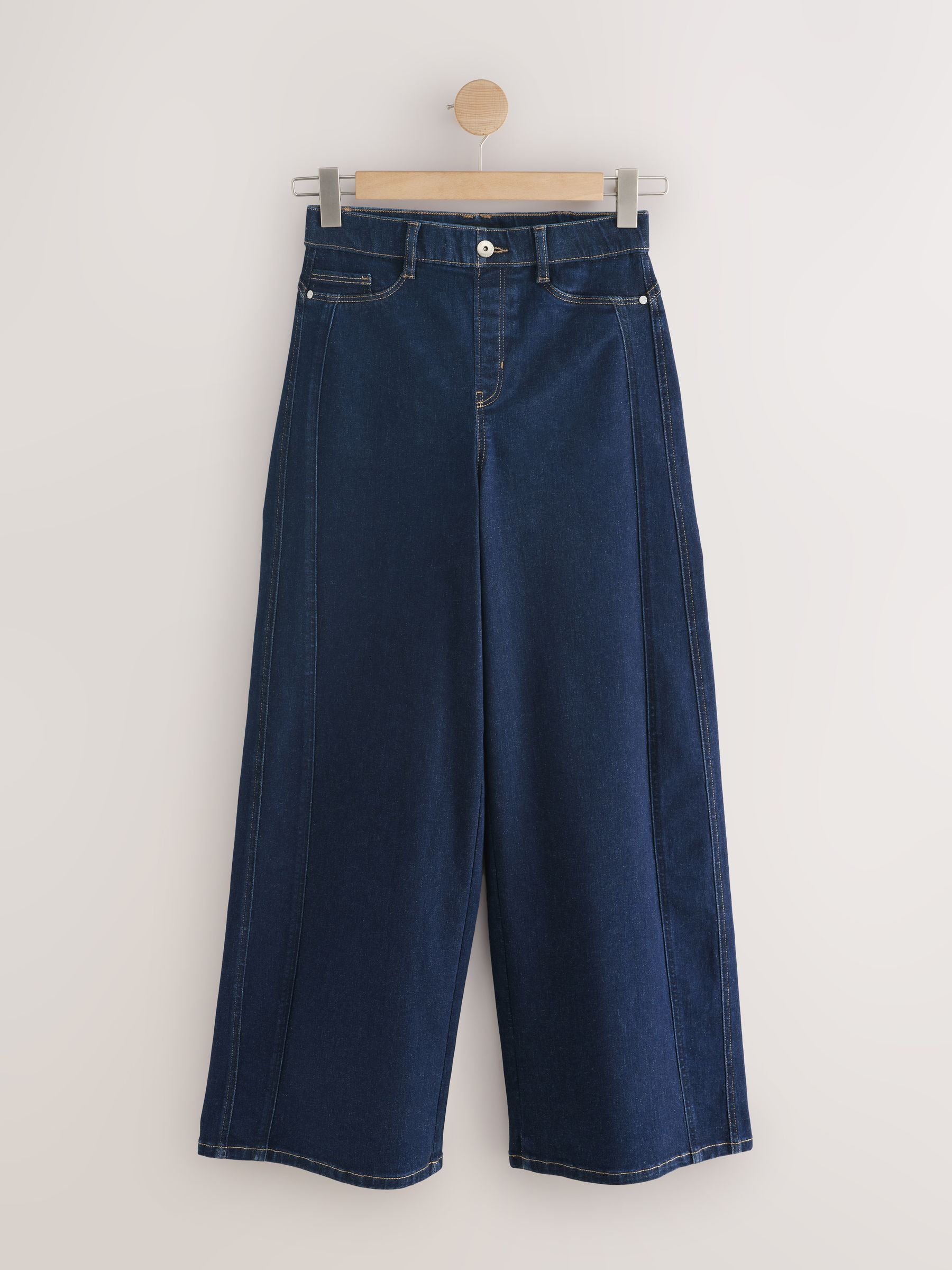 Buy Indigo Blue High Rise Flexi Fit Stretch Pull On Wide Leg Jeans