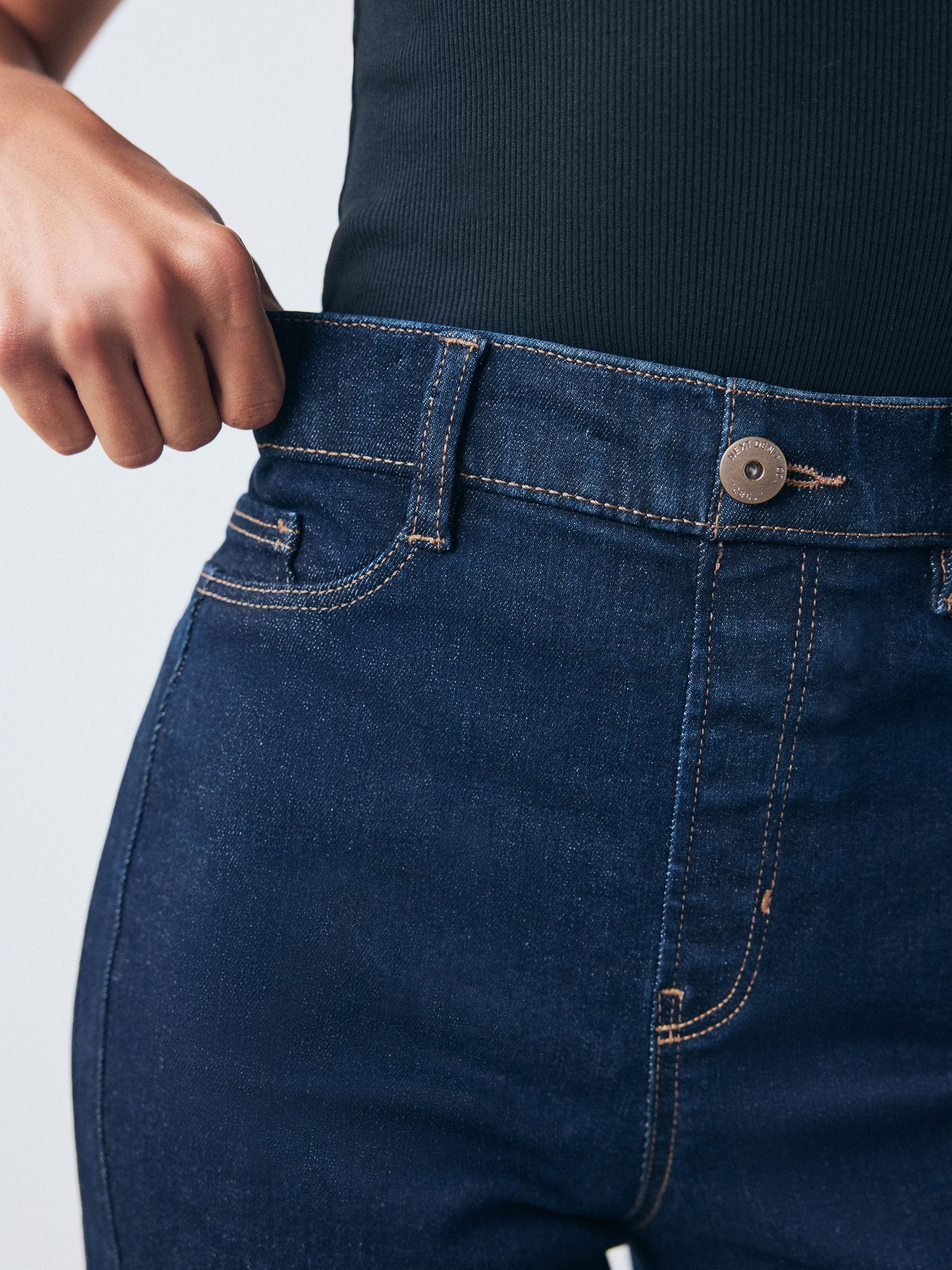 Buy Indigo Blue High Rise Flexi Fit Stretch Pull On Wide Leg Jeans
