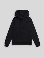 Preto - Associação de Polo dos EUA. Moletom com capuz feminino Double Horsemen Loopback - Imagem 1 de 3