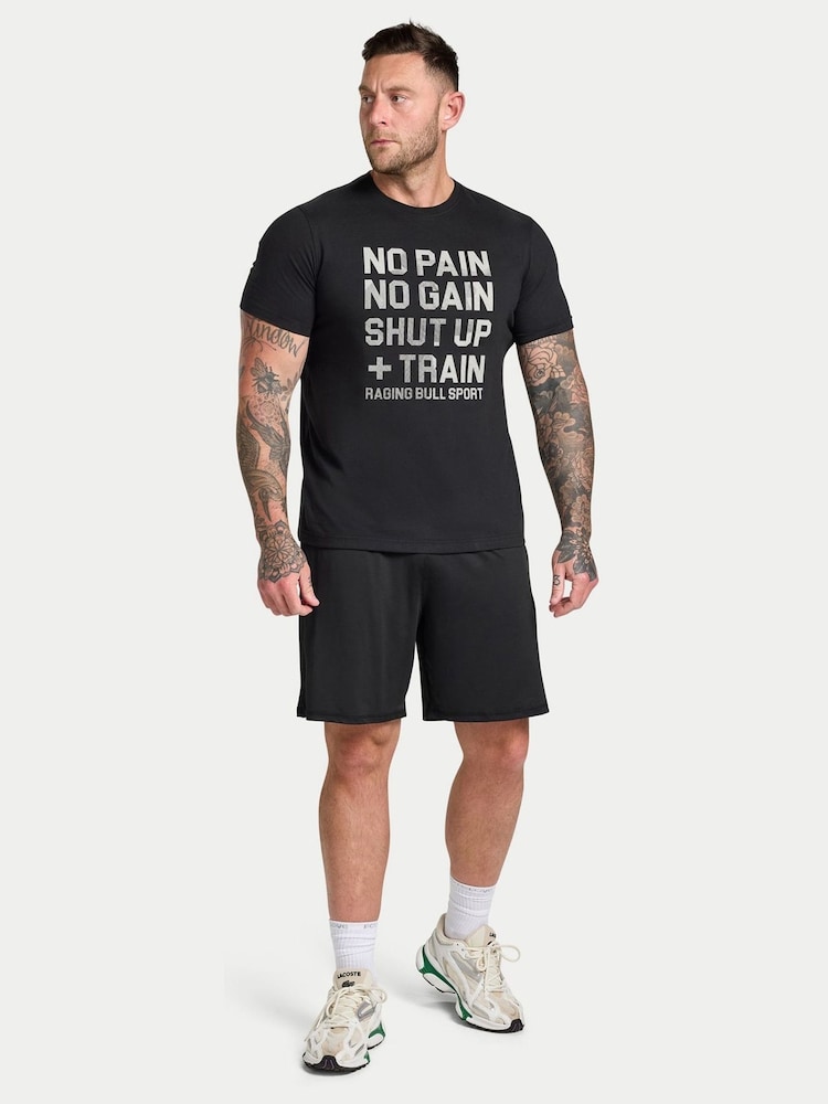 Raging Bull No Pain No Gain Black T-Shirt - Imagen 1 de 4