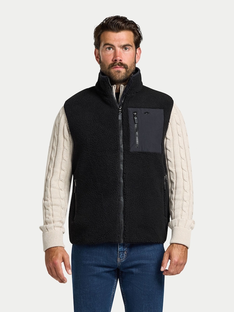 Raging Bull Heavy Borg Fleece Black Gilet - Image 1 of 4