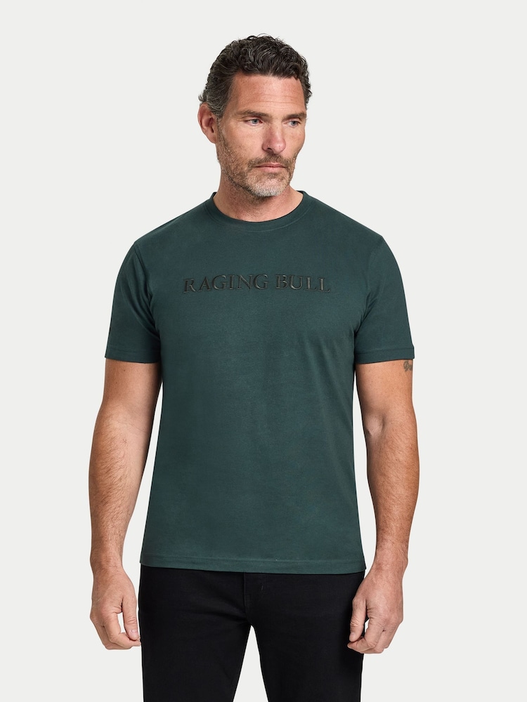 Raging Bull Green Embroidery T-Shirt - Imagen 1 de 4