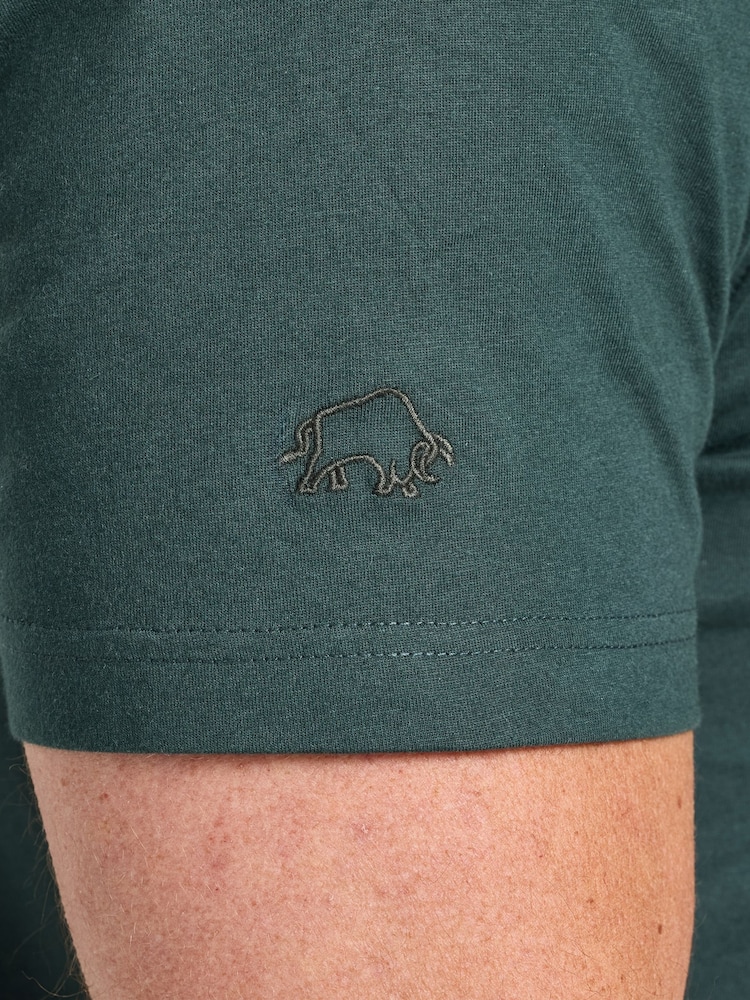 Raging Bull Green Embroidery T-Shirt - Image 4 of 4 Raging Bull Green Embroidery T-Shirt - Image 4 of 4