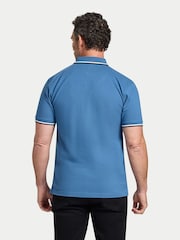 Raging Bull Blue Branded Tonal Embroidery Pique Polo Shirt - Imagen 2 de 6