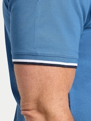Raging Bull Blue Branded Tonal Embroidery Pique Polo Shirt - Imagen 5 de 6