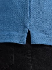 Raging Bull Blue Branded Tonal Embroidery Pique Polo Shirt - Imagen 6 de 6