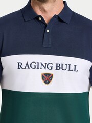 Raging Bull Green Cut & Sew Panel Pique Polo Shirt - Imagen 3 de 5