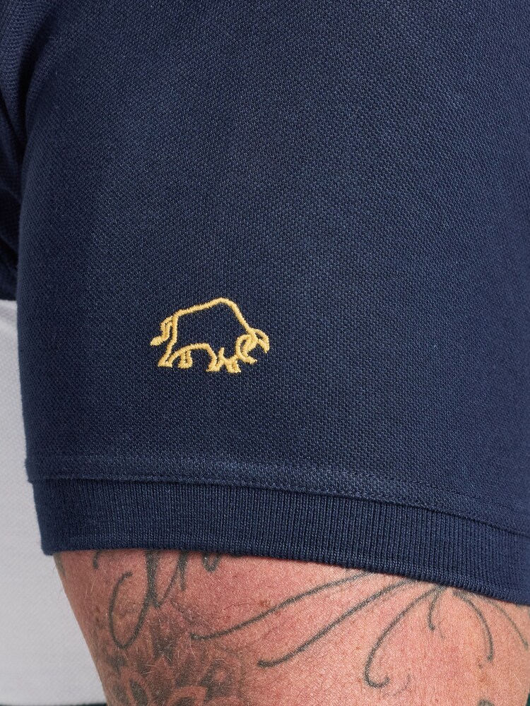 Raging Bull Green Cut & Sew Panel Pique Polo Shirt - Imagen 5 de 5