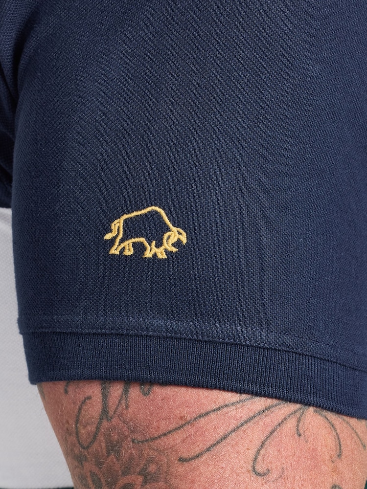 Raging Bull Green Cut & Sew Panel Pique Polo Shirt - Image 5 of 5 Raging Bull Green Cut & Sew Panel Pique Polo Shirt - Image 5 of 5
