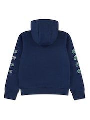 Lacoste Blue Graphic Fleece Full-Zip Hoodie - Image 2 of 4