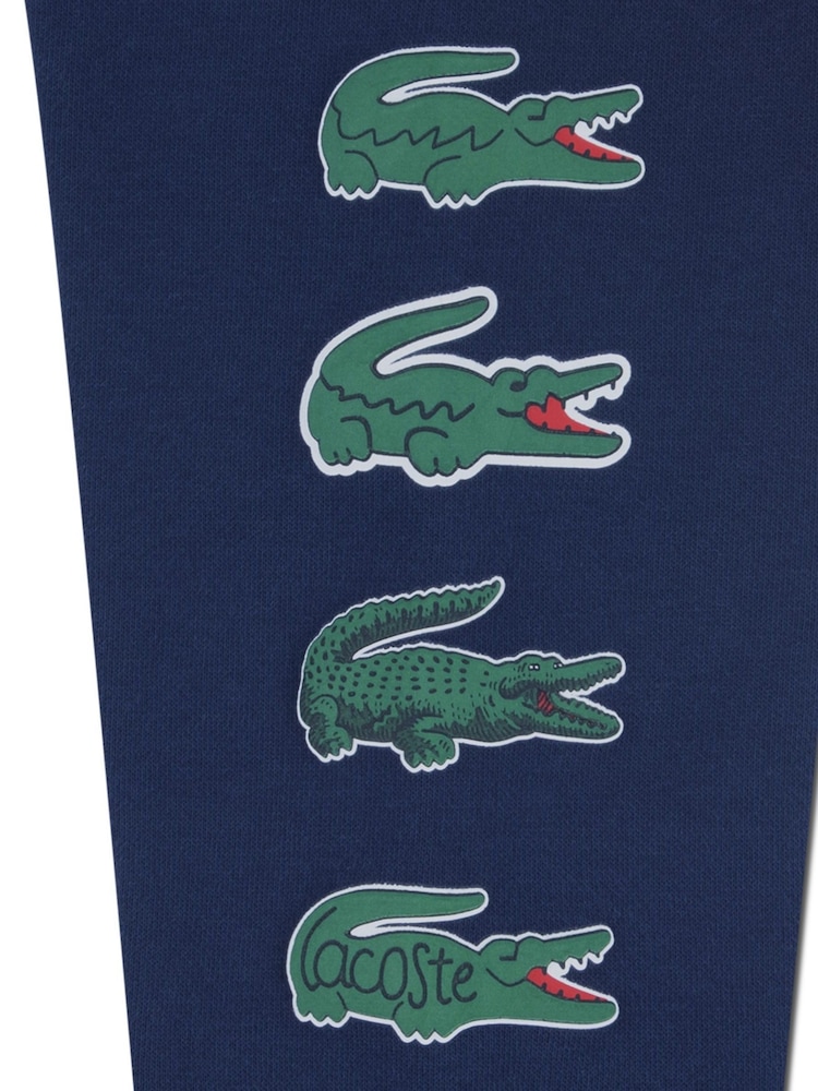 Lacoste Blue Graphic Fleece Full-Zip Hoodie - Image 4 of 4