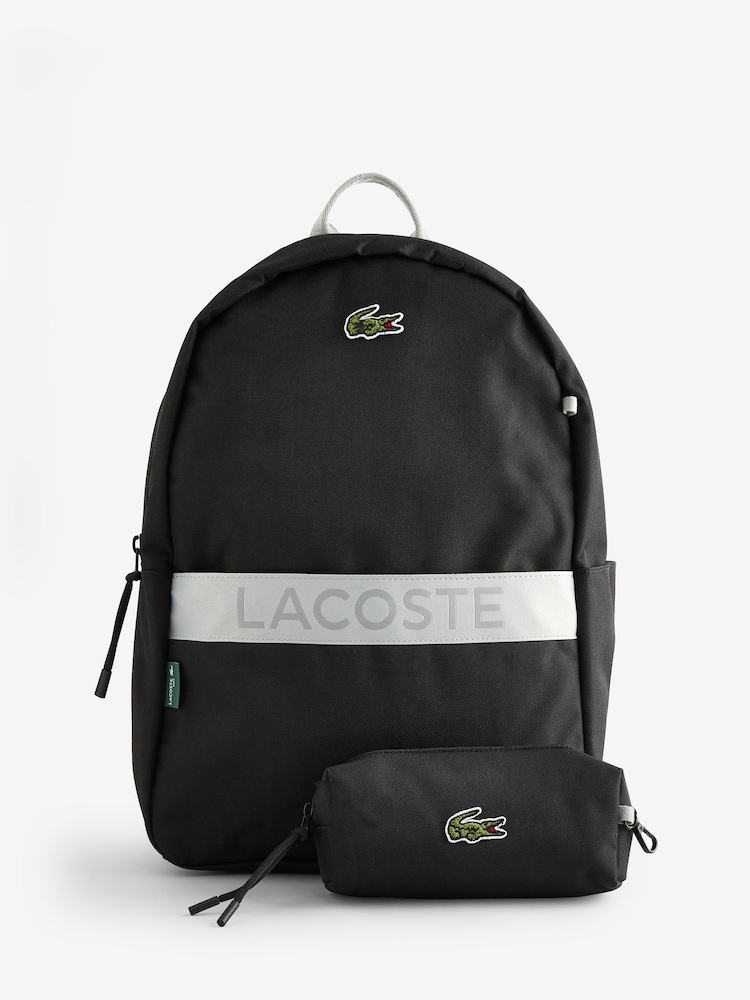Lacoste Black Backpack with Pencil Case - Image 1 of 1