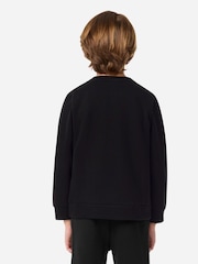 Lacoste Black Grid Taped Crew Neck Sweatshirt - Image 2 of 6