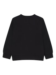 Lacoste Black Grid Taped Crew Neck Sweatshirt - Image 5 of 6