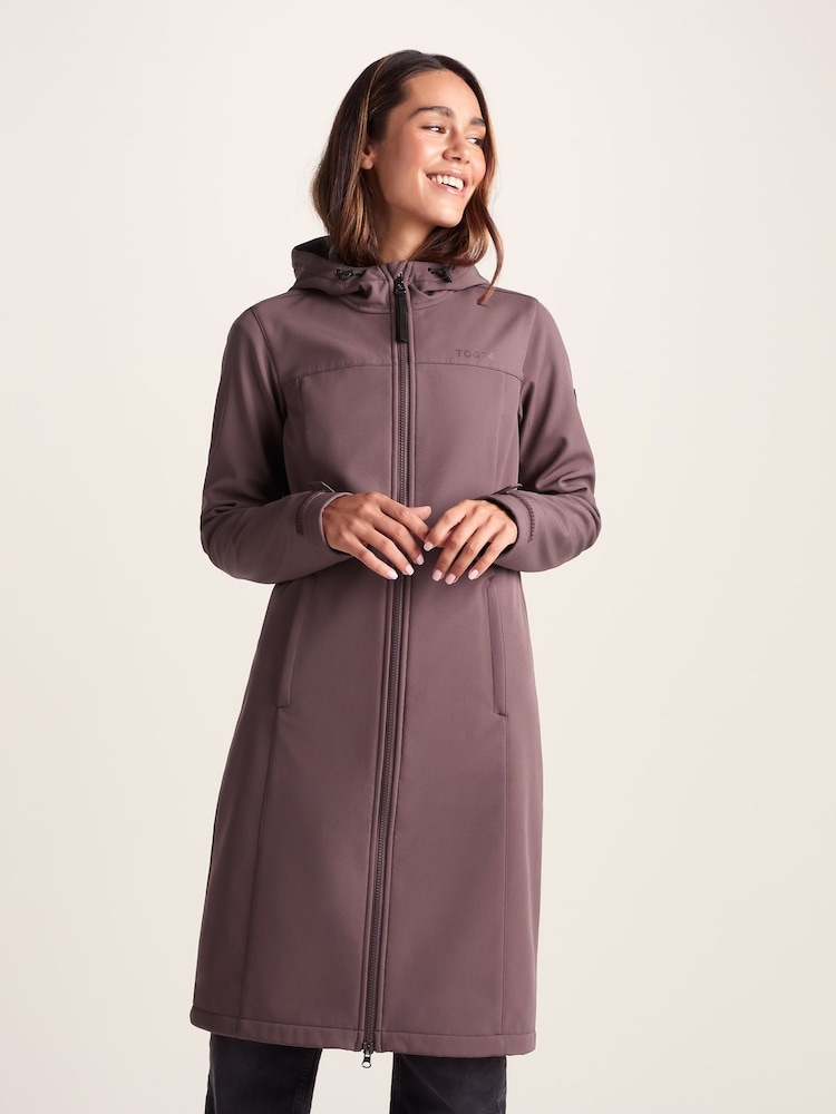 Tog 24 Purple Womens Marina Extra Long Softshell Jacket - Image 2 of 8 Tog 24 Purple Womens Marina Extra Long Softshell Jacket - Image 2 of 8