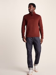 Tog 24 Brown Mens Pearson Knitlook Quarter Zip Fleece - Image 1 of 7