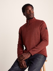 Tog 24 Brown Mens Pearson Knitlook Quarter Zip Fleece - Image 4 of 7