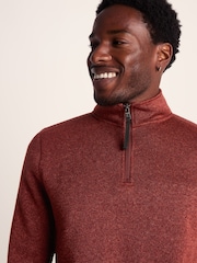 Tog 24 Brown Mens Pearson Knitlook Quarter Zip Fleece - Image 5 of 7