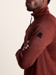 Tog 24 Brown Mens Pearson Knitlook Quarter Zip Fleece - Image 6 of 7
