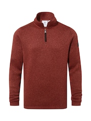 Tog 24 Brown Mens Pearson Knitlook Quarter Zip Fleece - Image 7 of 7