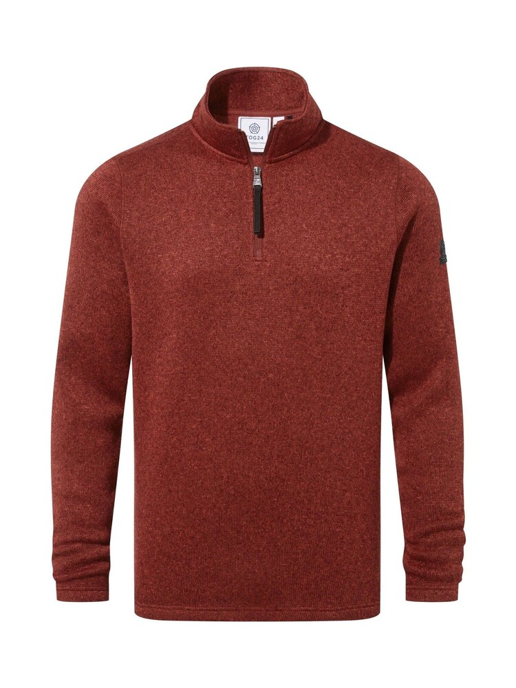 Tog 24 Brown Mens Pearson Knitlook Quarter Zip Fleece - Image 7 of 7