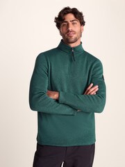 Tog 24 Green Mens Pearson Knitlook Quarter Zip Fleece - Image 2 of 7