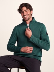 Tog 24 Green Mens Pearson Knitlook Quarter Zip Fleece - Image 4 of 7