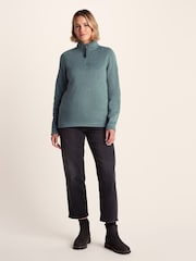 Tog 24 Grey Womens Pearson Knitlook Zipneck Fleece - Image 1 of 7