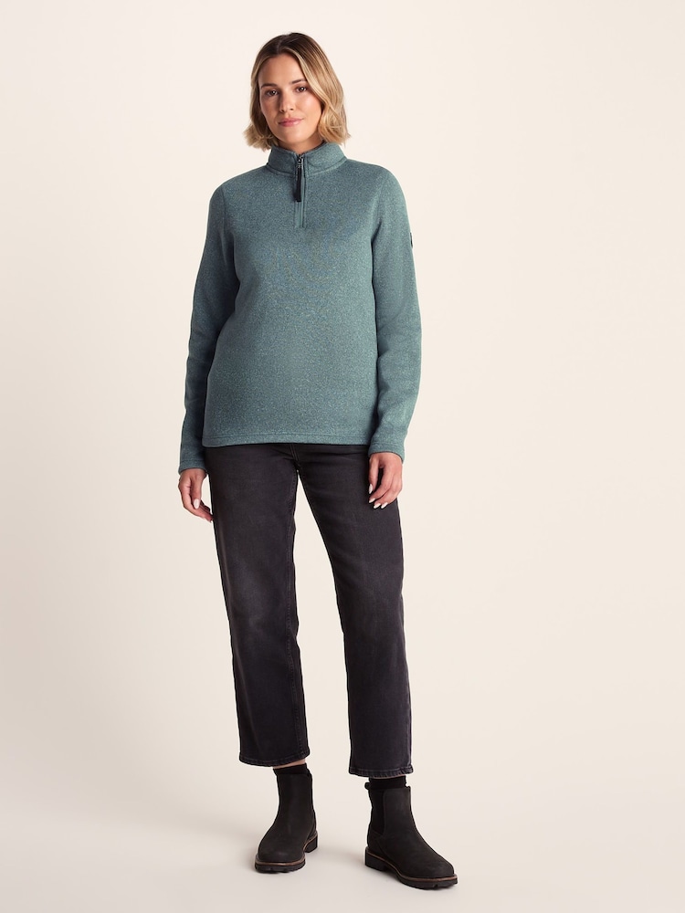 Tog 24 Grey Womens Pearson Knitlook Zipneck Fleece - Image 1 of 7