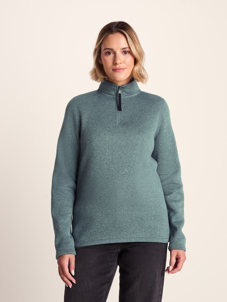 Tog 24 Grey Womens Pearson Knitlook Zipneck Fleece - Image 2 of 7