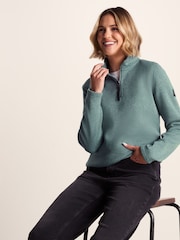 Tog 24 Grey Womens Pearson Knitlook Zipneck Fleece - Image 4 of 7