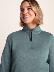 Tog 24 Grey Womens Pearson Knitlook Zipneck Fleece - Image 5 of 7