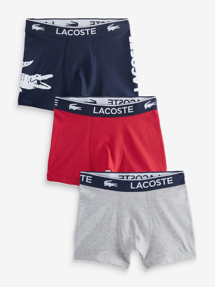 Lacoste Blue 3 Pack Graphic Boxers - Image 1 of 4