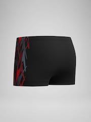 Speedo Black Placement Print Aquashort Swim Shorts - Image 6 of 6