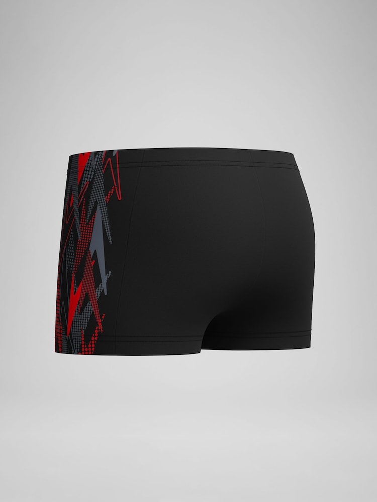 Speedo Black Placement Print Aquashort Swim Shorts - Image 6 of 6