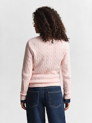 Rosa - GANT Cable Knit V-Neck Jumper - Imagen 2 de 4