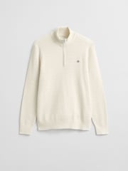 GANT Cream Mini Cable Knit Quarter Zip Jumper - Image 1 of 1