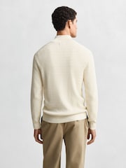 GANT Cream Mini Cable Knit Quarter Zip Jumper - Image 2 of 4