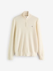 GANT Cream Mini Cable Knit Quarter Zip Jumper - Image 4 of 4